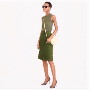 J. Crew high waisted military green A-Line Skirt